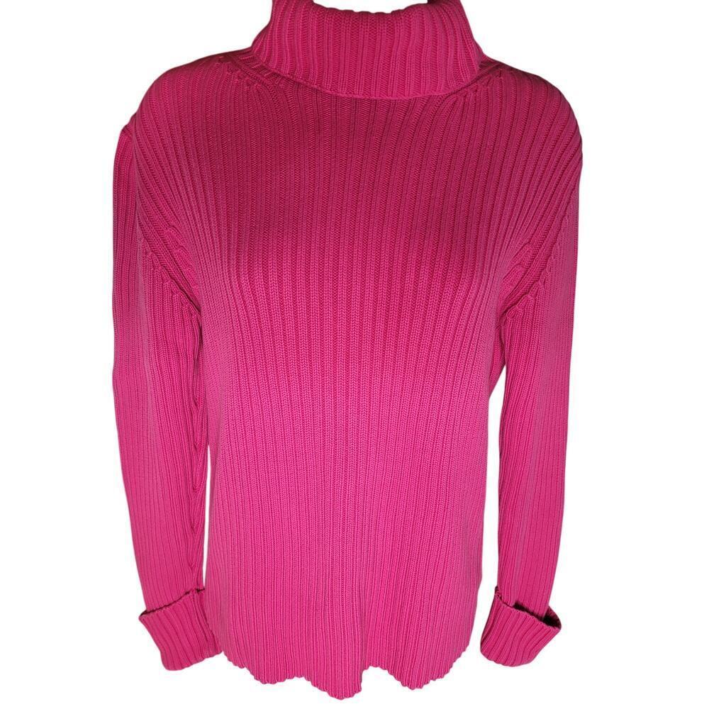 Gap Women Pink Turtleneck Shirt Ribbed Sz L‎